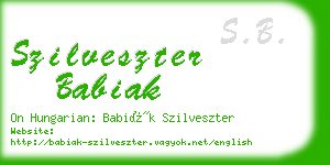 szilveszter babiak business card